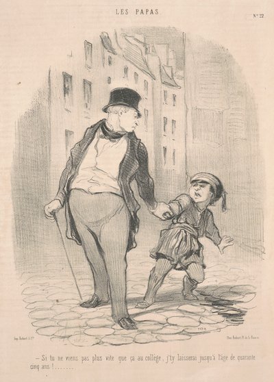 Eğer üniversiteye bundan fazlasını getirmezsen... by Honoré Daumier