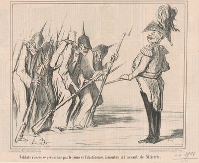 Rus askerleri gençler tarafından hazırlanıyor... by Honoré Daumier