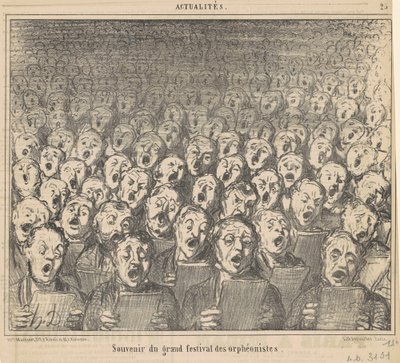 Orpheonistlerin büyük festivalinin hatırası by Honoré Daumier