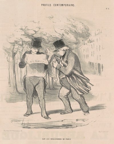 Paris bulvarlarında by Honoré Daumier