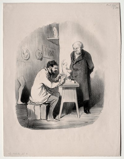 Sanatçılar, levha 2: Bir gün beni bu şekilde modellemelisin by Honoré Daumier