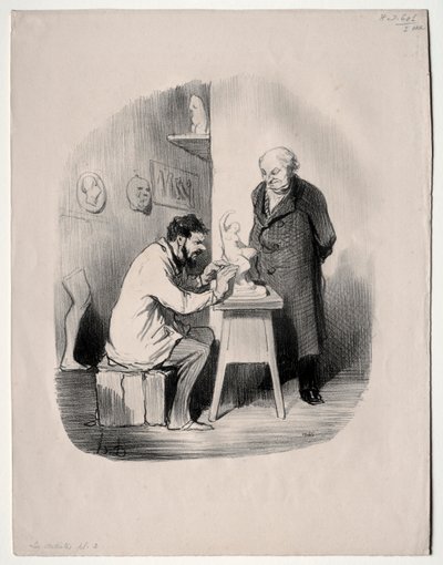 Sanatçılar, levha 2: Bir gün beni bu şekilde modellemelisin, 1848. by Honoré Daumier