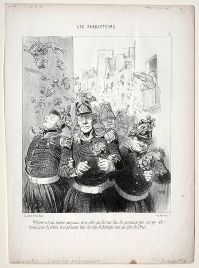 Ziyafetciler, levha 4: Rifolard her zamankinden daha çekici... by Honoré Daumier