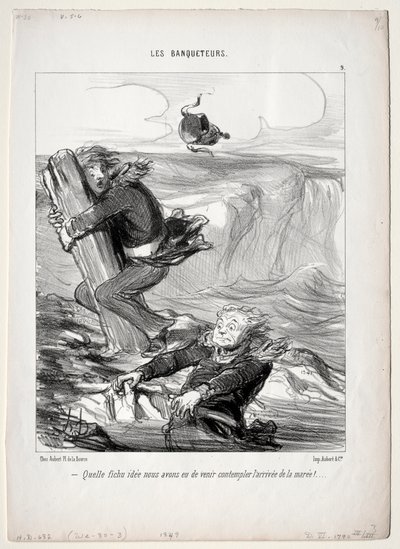 Ziyafetciler, levha 9: Ne kadar acınası bir fikrimiz var..., 1849. by Honoré Daumier