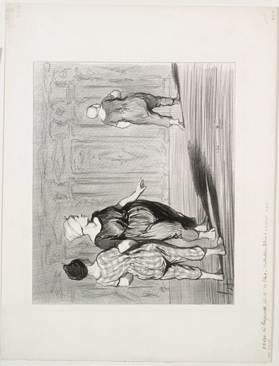 Yıkananlar, levha 15: Yine onun, güzel bir moda, Madame Coquardeau!, 1847. by Honoré Daumier