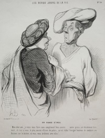 Hayatın Güzel Günleri, levha 30: Bir Hint Geleneği by Honoré Daumier