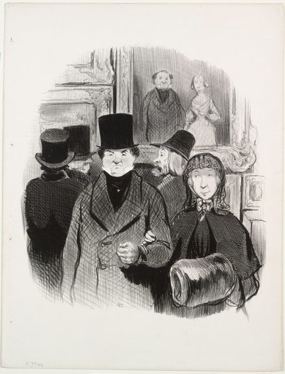 Hayatın Güzel Günleri, levha 59: Birinin portresi Salondayken by Honoré Daumier