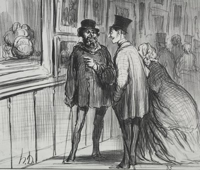 1859 Plaka Sergisi 8: Bir tablosu olan ressam reddetti..., 1859. by Honoré Daumier