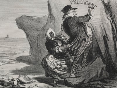 İyi Burjuva levha 3: Ziyaretimizin bozulmaz bir anıtını bırakmak istiyorum..., 1854. by Honoré Daumier