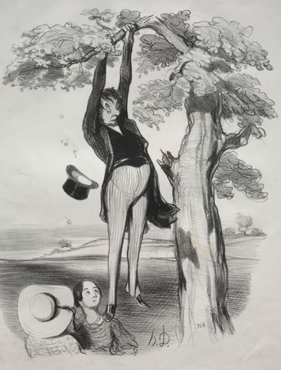 Erik Ağacını Çok Şiddetle Sarsmanın Tehlikeleri (Yetişkin Bir Adam Olduğunda) by Honoré Daumier