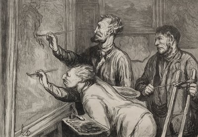 Ressamlar: Fırçanın Son Darbesi, 1868 Sergisi. by Honoré Daumier