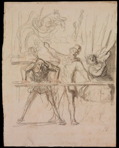 Yan Gösteri by Honoré Daumier