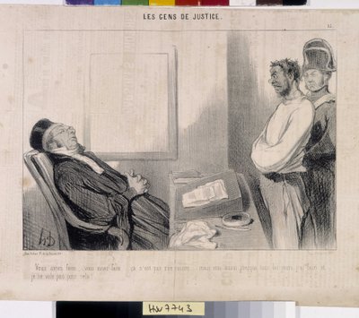 Adalet halkı. Honore Daumier (1808-1879) imzalı karikatür, 37,5x28. Le”” Charivari”” gazetesinden alıntı, Musee des Beaux Arts, Palais Longchamp, Marsilya. by Honoré Daumier