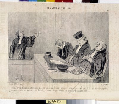 Adalet halkı. Honore Daumier (1808-1879), Le” Charivari” gazetesinden karikatür, 37,5x28. Güzel Sanatlar Müzesi, Palais Longchamp, Marsilya. by Honoré Daumier