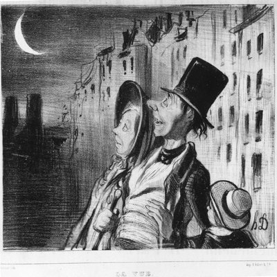 Görünüm: Honore Daumier (1808-1879) tarafından "" Cinq sens"den alınan dizi. “” Çarivari”” by Honoré Daumier