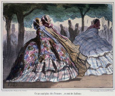 Onlar kadın değil, balon - Daumier by Honoré Daumier