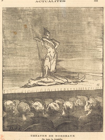 Bordeaux Tiyatrosu - trajediyi oynuyoruz by Honoré Daumier