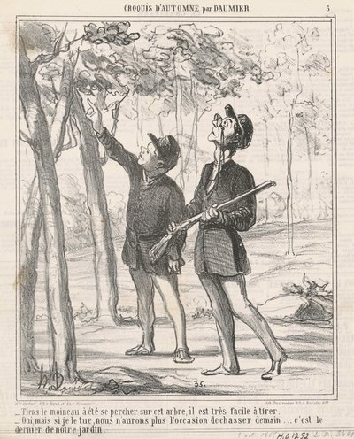 Burada serçe tünemiş by Honoré Daumier
