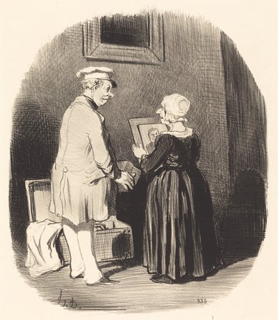 İşte karım, işte portrem... by Honoré Daumier