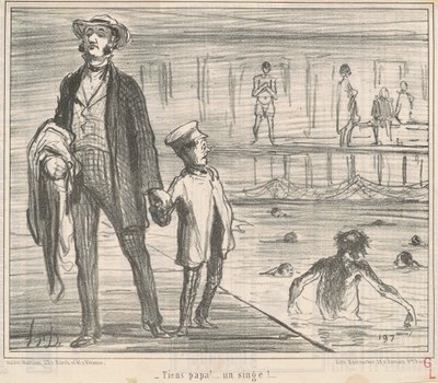 İşte baba! ... maymun! ... by Honoré Daumier
