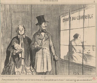 İşte, işte mamzelle palmyre yapıyor... by Honoré Daumier