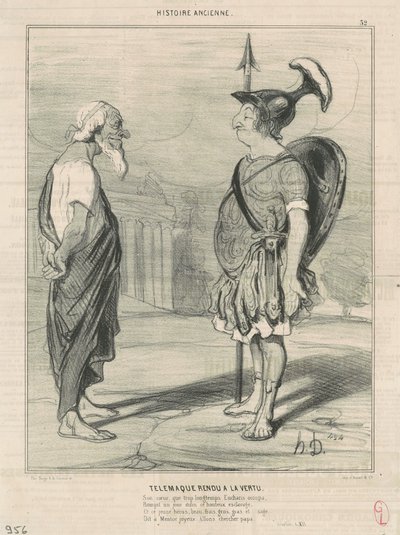 Telemachus erdeme geri döndü by Honoré Daumier