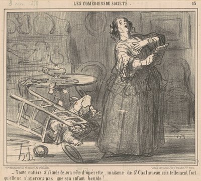 Tamamen rolünü incelemek... by Honoré Daumier