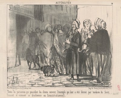 Köpekleri olan tüm Parisliler... by Honoré Daumier