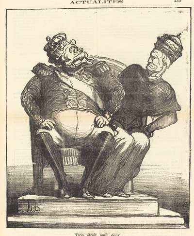 İki kişi için çok dar by Honoré Daumier