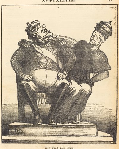 İki kişi için çok dar by Honoré Daumier