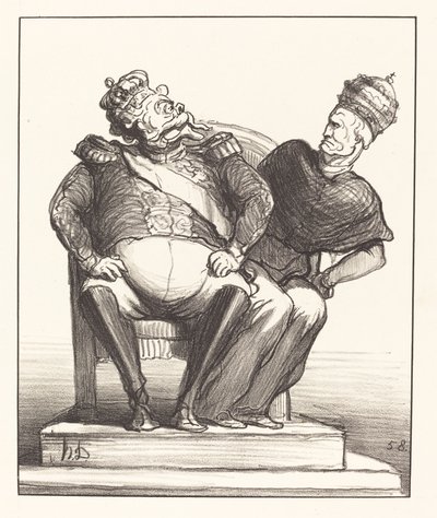 İki kişi için çok dar by Honoré Daumier