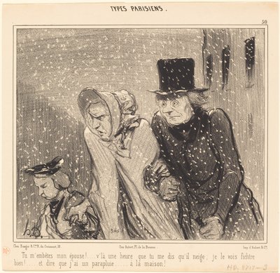 Canımı sıkıyorsun karıcığım!... işte bir saat... by Honoré Daumier