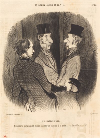 yeni bir şapka by Honoré Daumier