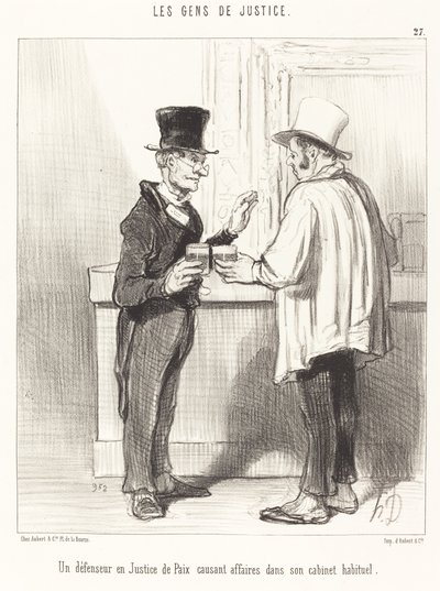 Bir Savunucu... sohbet ediyor... her zamanki kabininde by Honoré Daumier