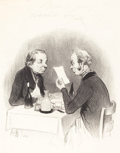 Yağsız bir akşam yemeği by Honoré Daumier