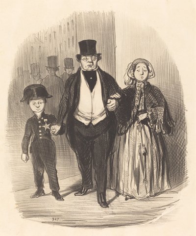 Badinguet ailesinin umudu olan genç bir adam... by Honoré Daumier