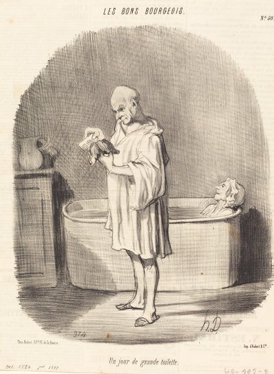 Harika bir tuvalet günü by Honoré Daumier