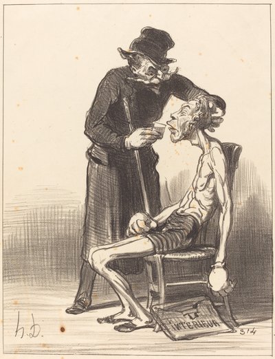 mutsuz bir güreşçi by Honoré Daumier