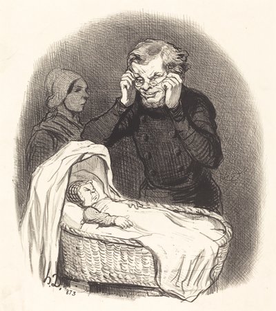 mutlu bir baba by Honoré Daumier