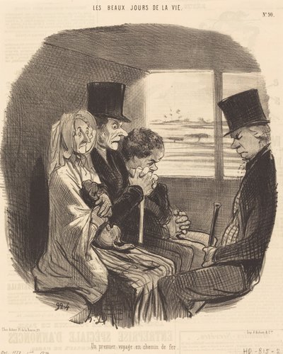 İlk Demiryolu Yolculuğu by Honoré Daumier