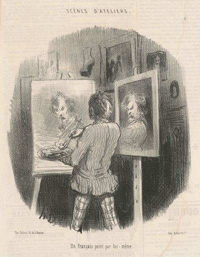 Bir Fransız kendi kendine boyadı by Honoré Daumier