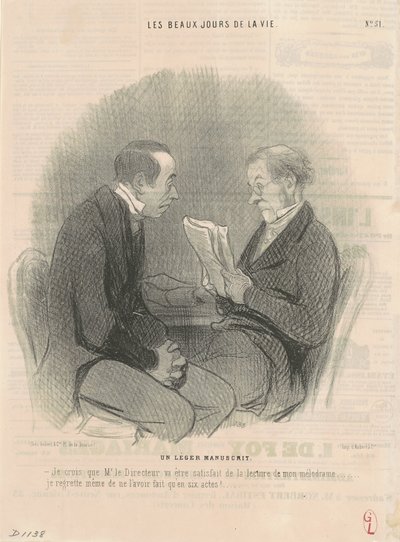 Hafif bir el yazması by Honoré Daumier