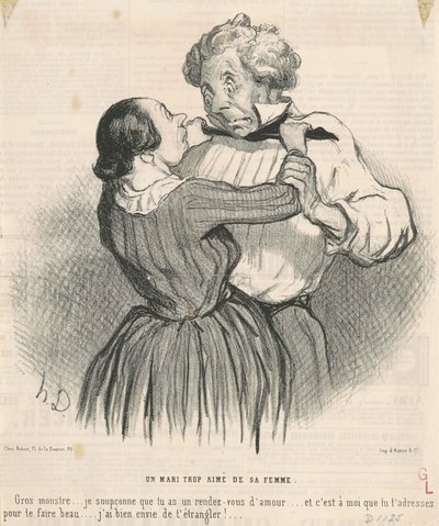 Karısı tarafından çok sevilen bir koca by Honoré Daumier