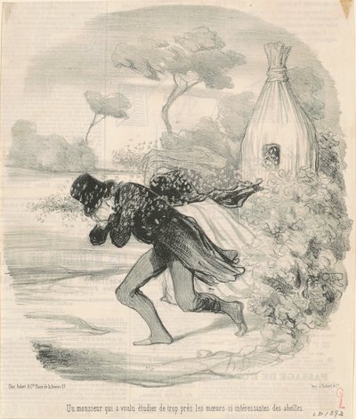 Arıların örf ve adetlerini incelemek isteyen bir beyefendi by Honoré Daumier