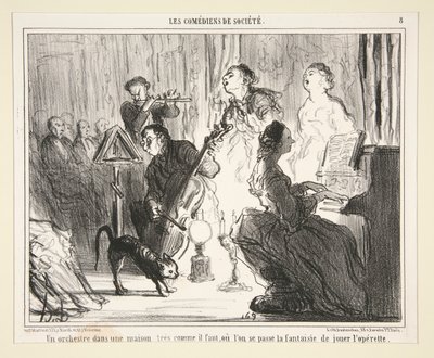 Bir evde bir orkestra by Honoré Daumier