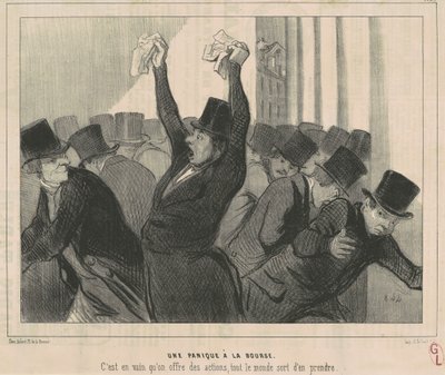 Bir borsa paniği by Honoré Daumier