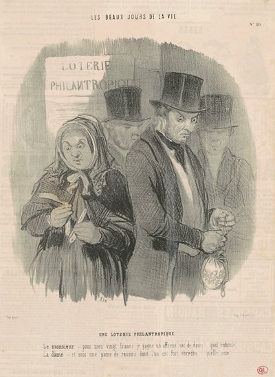 hayırsever bir piyango by Honoré Daumier