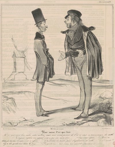 Uyuyan bir altın madeni by Honoré Daumier