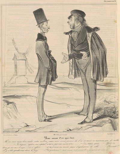 Uyuyan bir altın madeni by Honoré Daumier