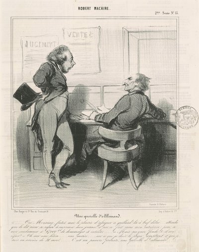 Bir Alman Kavgası by Honoré Daumier